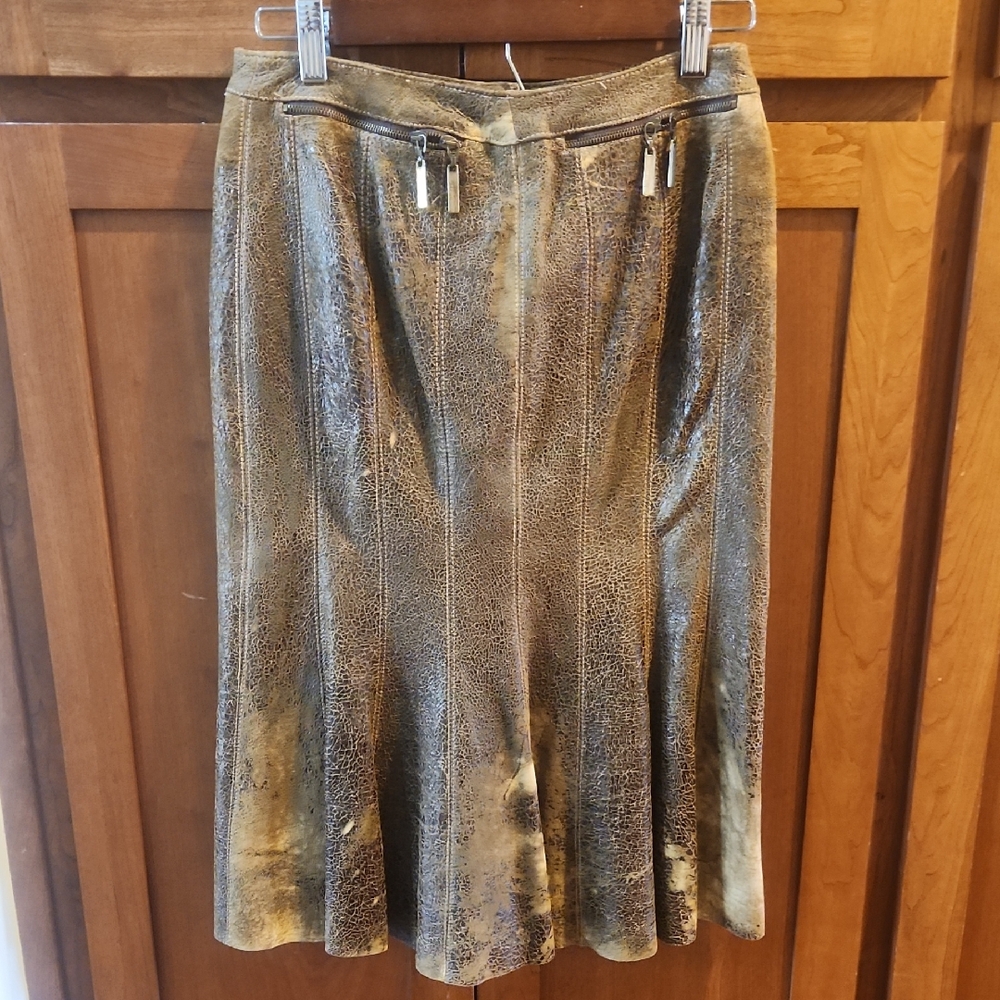 Roberto Cavalli Brown Embellished Midi Skirt A-Line